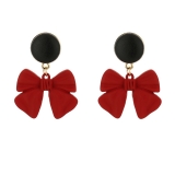 韩版气质时尚甜美时尚蝴蝶结耳环女小香风可爱百搭耳饰