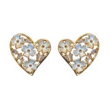 @特价韩国抖音同款锆石爱心幸运花朵贝壳耳环轻奢气质清新甜美耳钉