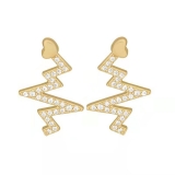 银针韩国爱心心跳镶钻2025新款潮网红气质小巧耳钉耳饰女