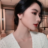 银针韩国爱心心跳镶钻2025新款潮网红气质小巧耳钉耳饰女