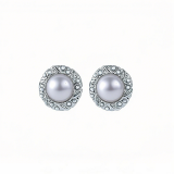  韩国新款巴洛克圆形珍珠气质复古港风耳钉耳饰