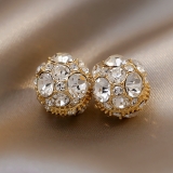 韩风超闪设计感磁吸满钻耳环女小众创意网红无耳洞耳骨夹个性 耳饰品