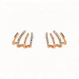  韩国气质四爪耙形微镶钻小众设计轻奢高级感冷淡风时尚百搭耳钉耳饰