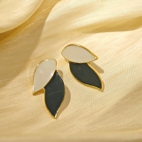 珍珠叶子流苏耳环小众设计感气质轻奢树叶耳钉蚊香盘无耳洞耳夹女