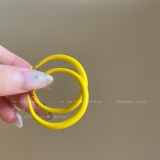 刘亦菲玫瑰同款彩色耳圈女夏天度假风黄色耳饰海边多巴胺圆脸耳环