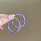 刘亦菲玫瑰同款彩色耳圈女夏天度假风黄色耳饰海边多巴胺圆脸耳环