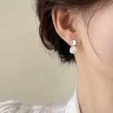 母贝方形耳环吊坠耳坠女2025新款爆款独特轻奢高级感小众耳饰耳钉