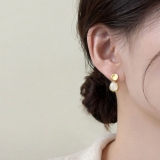 母贝方形耳环吊坠耳坠女2025新款爆款独特轻奢高级感小众耳饰耳钉