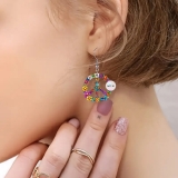 @特价跨境热卖美丽的和平花环平面亚克力耳环时尚美好的寓意礼物耳环