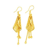 黄金色流苏耳环耳钩镂空时尚三线流苏女士耳环首饰配饰