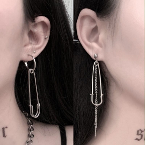 长款耳钉女流苏耳环日韩潮耳坠耳饰个性趣味别针耳圈冷淡风时尚酷