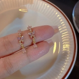 超仙蝴蝶彩钻耳钉精致百搭设计感森系甜美新款耳环女夏季耳饰