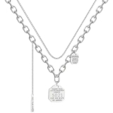 欧美嘻哈字母5021数字吊坠项链女小众双层叠戴朋克潮牌项饰男