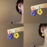 奇妙花园 自由组合搭配的撞色花朵耳环 高级感小众设计仙气质耳圈