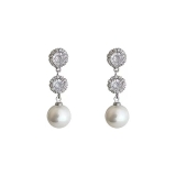 轻奢小众设计镶钻珍珠耳钉女复古法式锆石耳钉通勤时尚清百搭耳饰