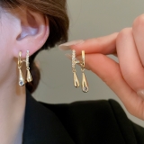 韩国个性水滴耳环欧美小众百搭耳钉轻奢高级感耳饰女