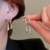 韩国个性水滴耳环欧美小众百搭耳钉轻奢高级感耳饰女