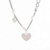 @特价韩国爱心珍珠项链女淡水珍珠复古毛衣链气质网红直播ins潮锁骨链