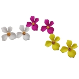 韩国红色白色紫色花瓣网红气质可爱花蕊小巧花朵耳钉耳饰女