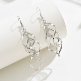 欧美跨境气质个性几何镂空耳环亚马逊扭曲菱形三层环绕耳钩耳饰女