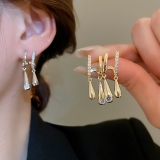 韩国个性水滴耳环欧美小众百搭耳钉轻奢高级感耳饰女