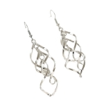 欧美跨境气质个性几何镂空耳环亚马逊扭曲菱形三层环绕耳钩耳饰女