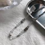 @特价国潮嘻哈潮牌小众设计蝴蝶骰子透明珠子钛钢链条项链男女情侣饰品