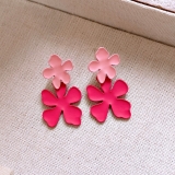 韩国春夏莱克茵蓝花朵耳环设计感小众耳钉少女时尚耳饰轻奢高级感