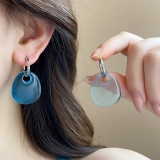 亚克力圆形椭圆形耳扣网红同款气质耳环时尚简约耳饰小众高级感女