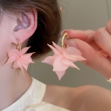 超仙甜美花朵C形耳环时尚度假风耳环轻奢高级感气质耳饰饰品