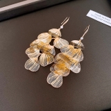 欧美跨境镂空花瓣流苏耳钩小众个性夸张设计耳环轻奢高级感耳饰女