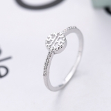 厂家直销简约锆石戒指时尚精美图镶锆石铜戒指 女士订婚指环