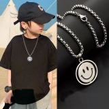 @特价儿童项链潮男女童街舞配饰洋气女孩百搭笑脸吊坠帅气男孩链子