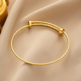 亚马逊满天星线圈手镯韩版小众金属推拉手链活口可调节素圈手饰品