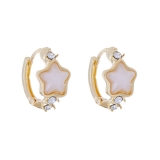 铜胚个性五角星耳扣气质甜美冰透感星星耳环轻奢精致小众高级感耳饰