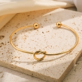 欧美跨境金属打结气质女士简约手镯爱心扭结小众高级感手环女批发