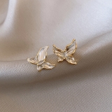 韩国滴油蝴蝶耳钉简约时尚设计耳环轻奢高级感通勤百搭耳饰女