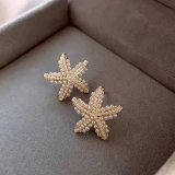 夸张大海星珍珠耳钉银针韩国气质时尚耳环2025年新款潮耳饰品耳坠