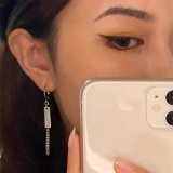 @特价外贸跨境款超酷无耳洞耳环时尚潮流吊坠吊牌款流苏链条耳饰[【单只】