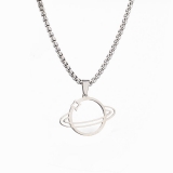 @特价镂空星球项链ins土星吊坠宇宙百搭潮嘻哈蹦迪毛卫衣简约男女配饰