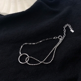 @特价几何手链女简约个性设计感潮流冷淡风复古圆形相扣女手环手饰厂家