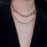 @特价双层项链小众欧美叠戴锁骨链多层高级感个性简约时尚气质百搭潮酷