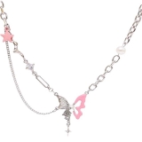 @特价蝴蝶珍珠项链女小众时尚轻奢高级感锁骨链简约百搭配饰简约饰品潮