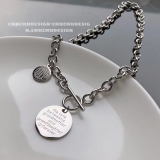 @特价欧美风个性街头嘻哈字母圆牌项链时尚潮流链条ins网红锁骨链