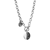 @特价欧美风个性街头嘻哈字母圆牌项链时尚潮流链条ins网红锁骨链