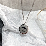 @特价小王子ins圆牌吊坠个性卡通项链男女潮冷淡风嘻哈钛钢百搭配饰