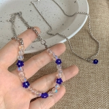 @特价小蓝花双层精致项链女2025年新款潮高级设计感小众锁骨链网红颈链