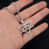 @特价明星同款天籁音乐项链 不锈钢原宿小众锁骨链男女毛衣项链批发