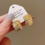 不规则金属褶皱耳环外贸欧美冷淡风轻奢高级感耳饰耳钉