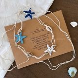 一款多用~ 撞色海星贝壳项链女夏日海边度假风多巴胺细腰配饰腰链